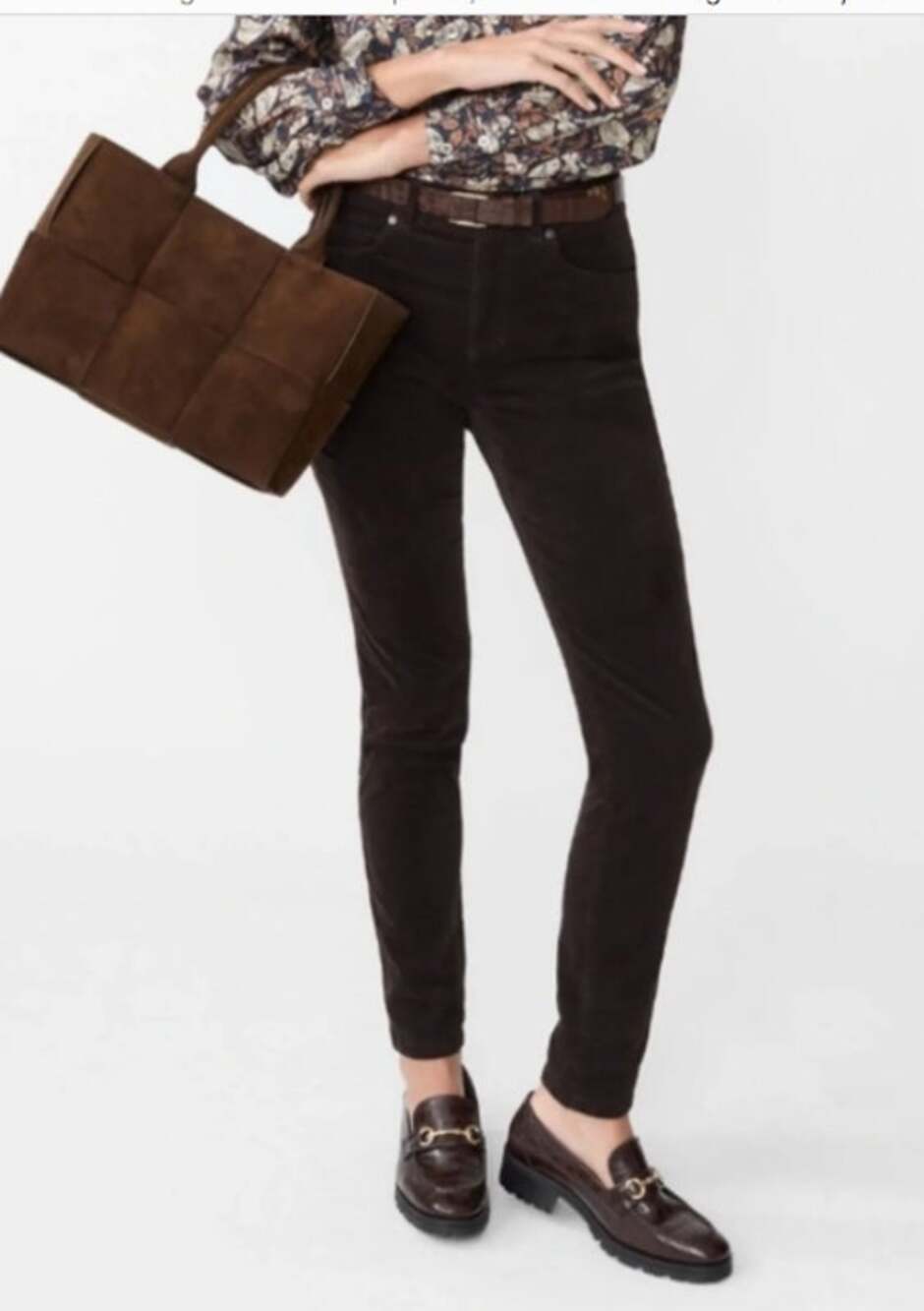 NYDJ Women's Mid Rise Skinny Corduroy Pant Brown Size 8